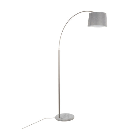 March - Contemporary Floor Lamp - Nickel / Gray