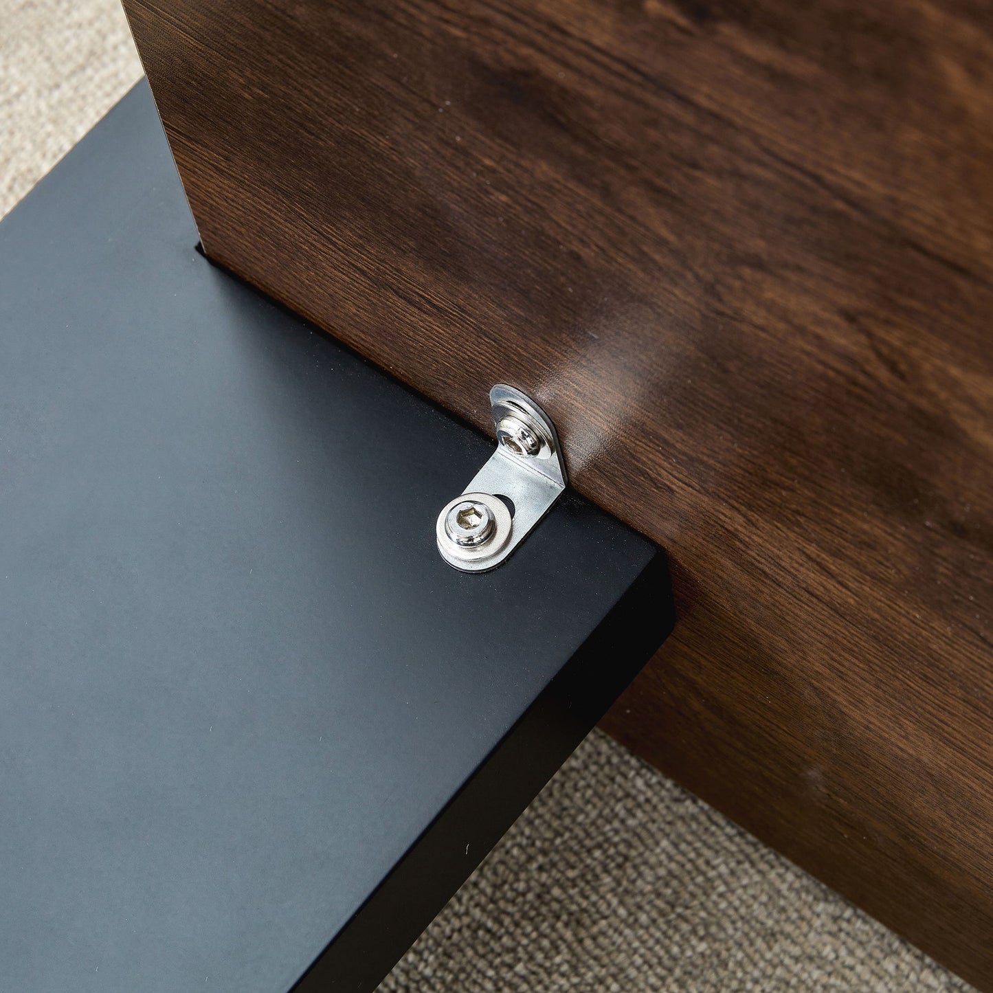 Walnut Colored Coffee Table, Suitable For Modern Minimalist Living Rooms And Leisure Areas - Walnut