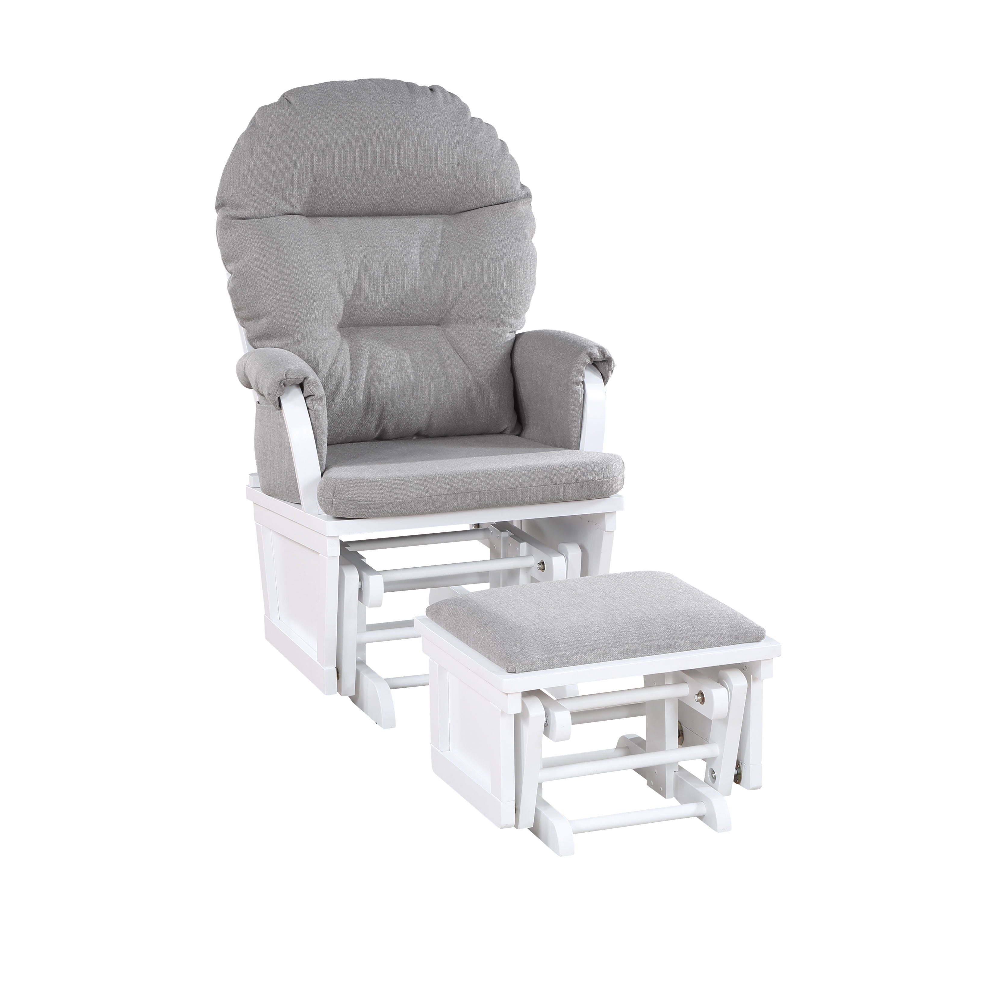 Madison - Glider & Ottoman - White / Oyster