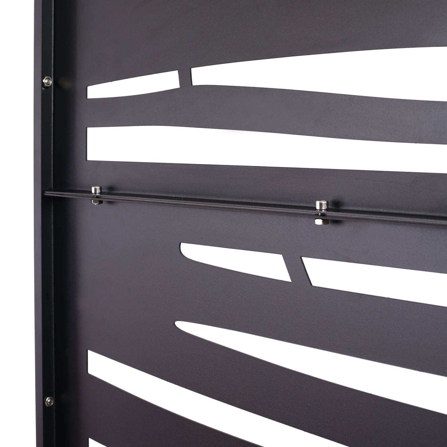 Outdoor & Indoor Privacy Screen Metal Privacy Screen, Steel Decorative Panels - Black