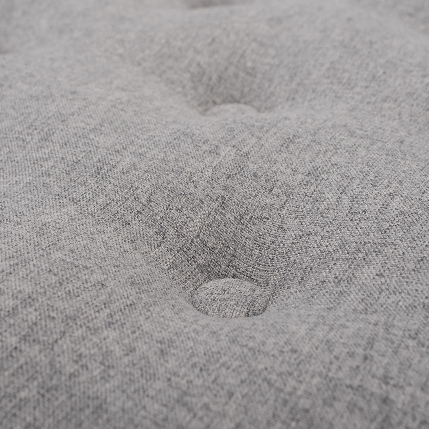 Yolanda - Round Upholstered Accent Ottoman - Light Gray / Ivory