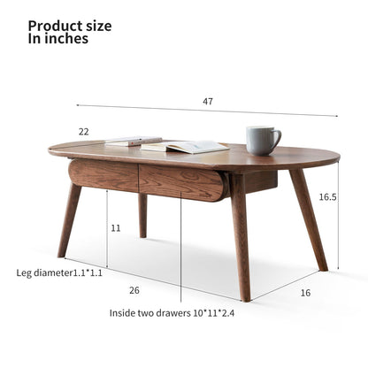 Capsule Centre Low Table With Drawers Coffee Table - Natural