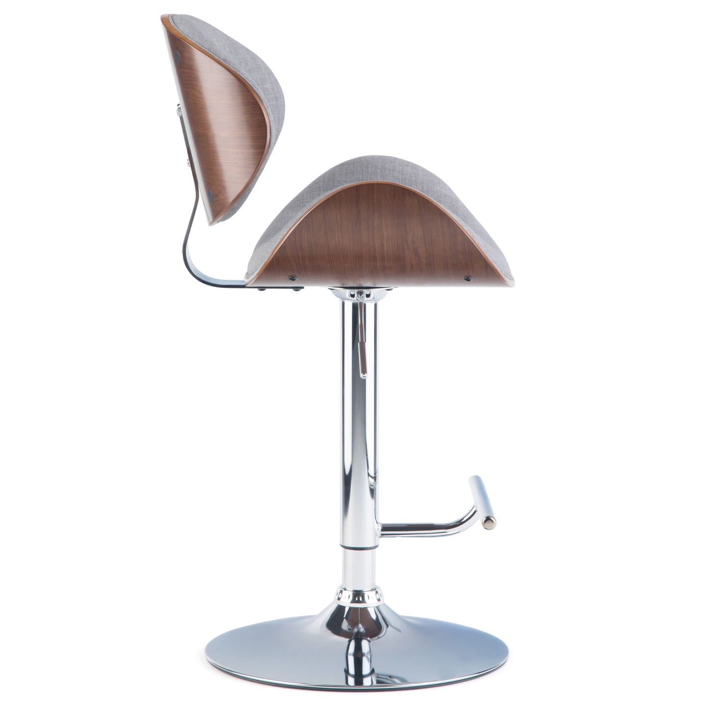 Marana - Bentwood Adjustable Swivel Bar Stool - Gray