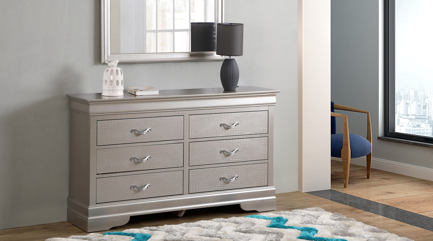 Modern Sophisticated Dresser - Silver Champagne