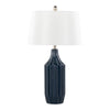Stella - Contemporary Table Lamp - Gloss Dark Blue / White