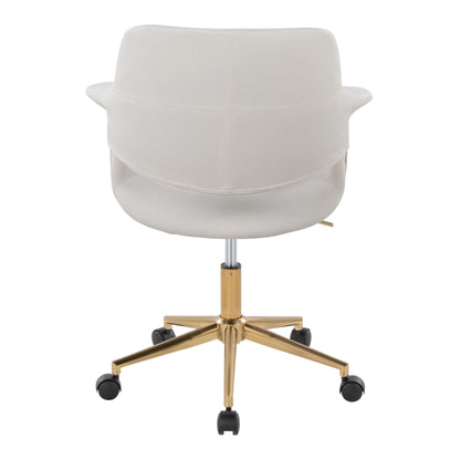 Vintage Flair - Mid-Century Modern Office Chair - Gold / Cream
