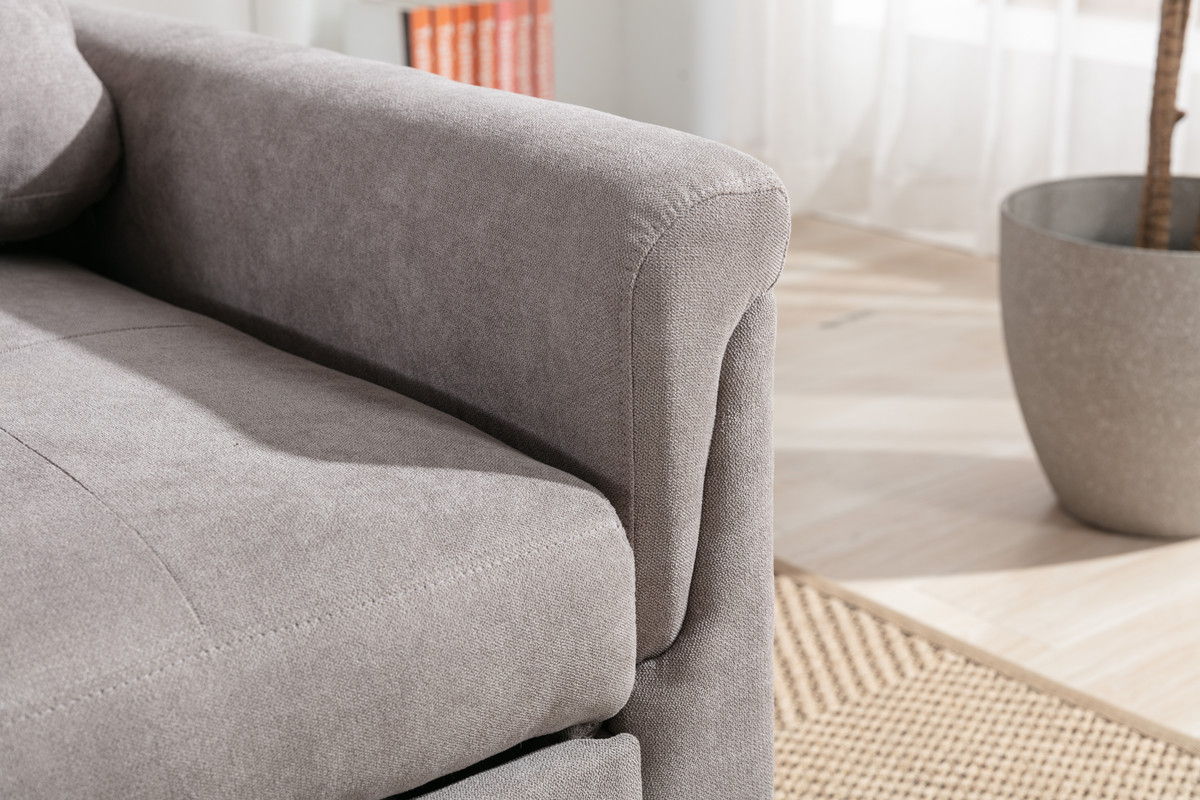 Hannah - Woven Convertible Armchair - Gray