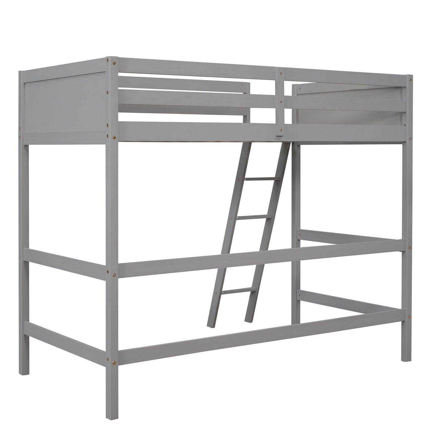 Twin Size Loft Bed With Ladder - Gray