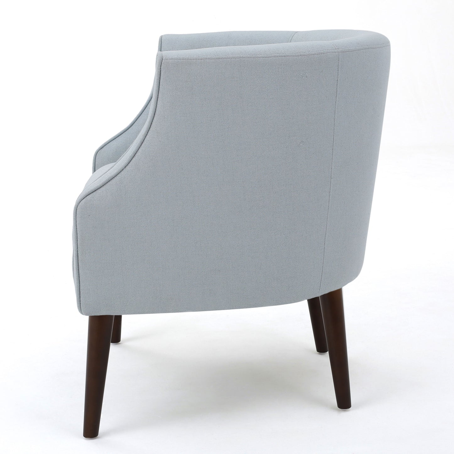 Elegant Upholstered Club Chair With Button Tufting - Light Blue