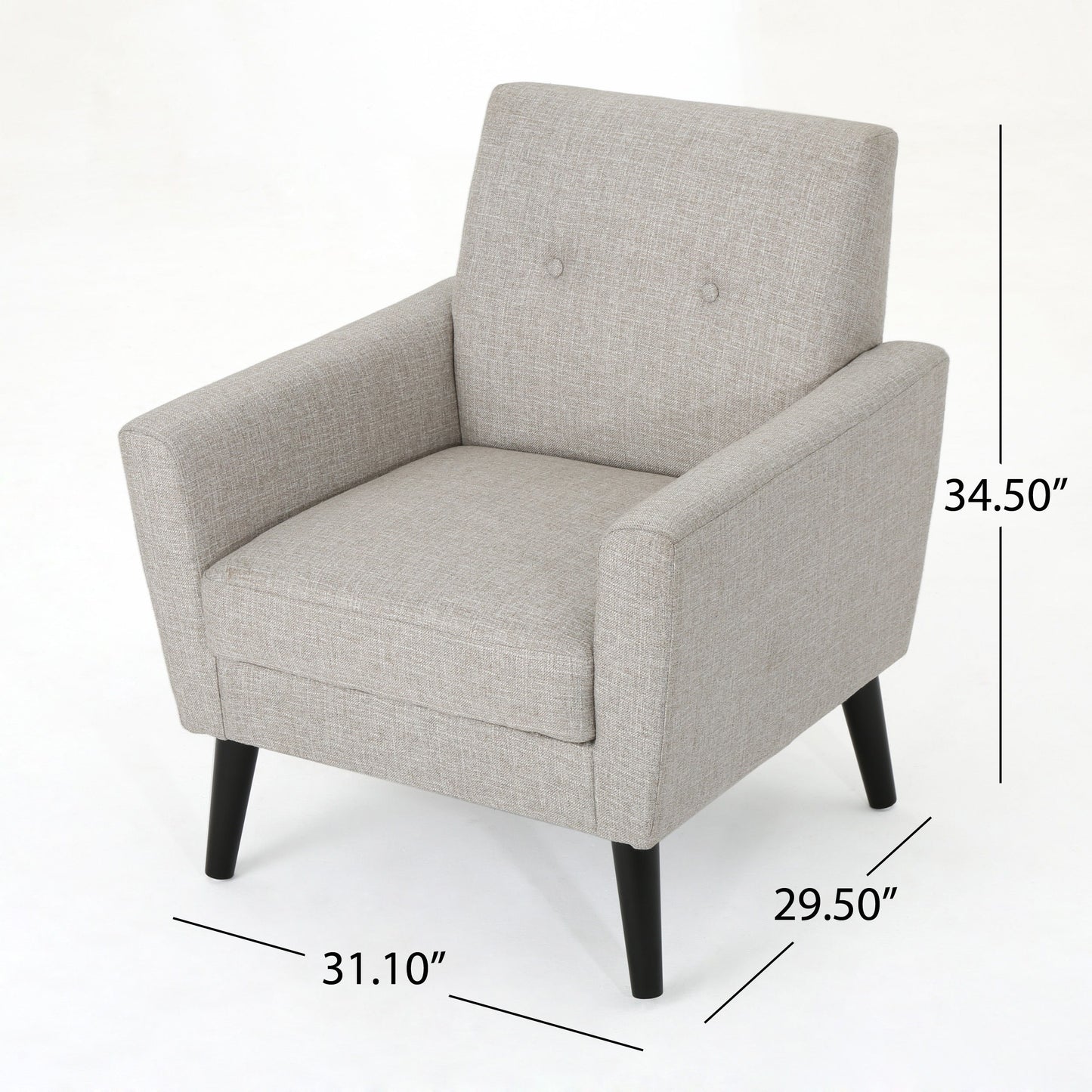 Devotion - Upholstered Club Chair With Birch Wood Legs - Beige