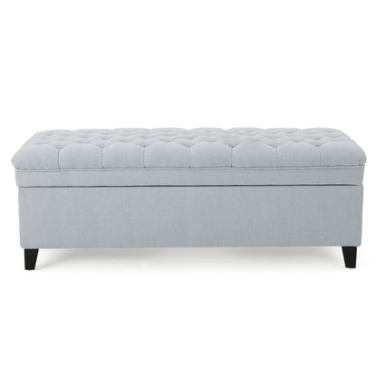 Juliana - Storage Ottoman With Fabric Upholstery - Light Blue