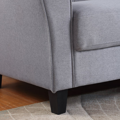 Modern Living Room Sofa Set Linen Upholstered Couch Furniture For Home Or Office - Light Gray / Blue