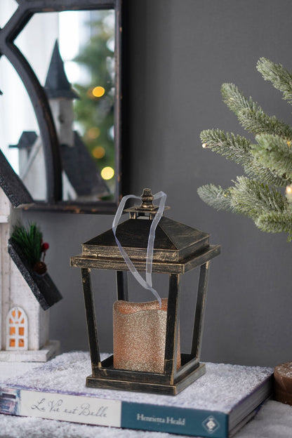 Menifee - Lantern With Led Candle, Short (Set of 2) - Bronze