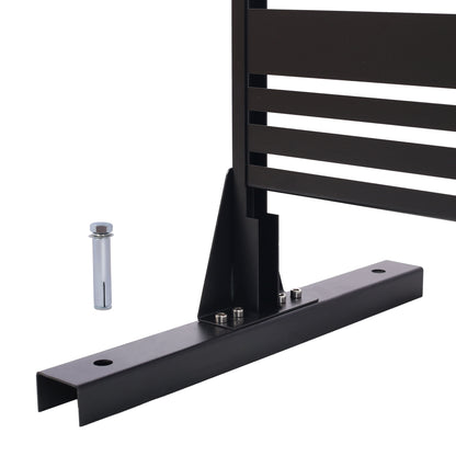 Outdoor & Indoor Privacy Screen Freestanding Decorative Panel Steel - Black