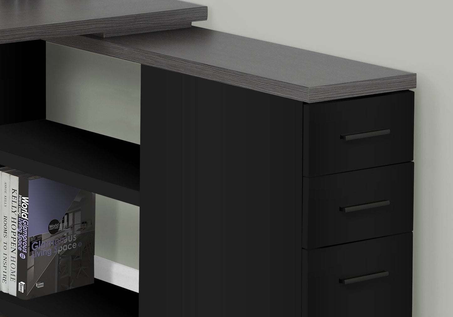Computer Desk, Home Office, Corner, Left, Right Set - Up, Storage Drawers, L Shape, Laptop, And Contemporary & Modern - Black