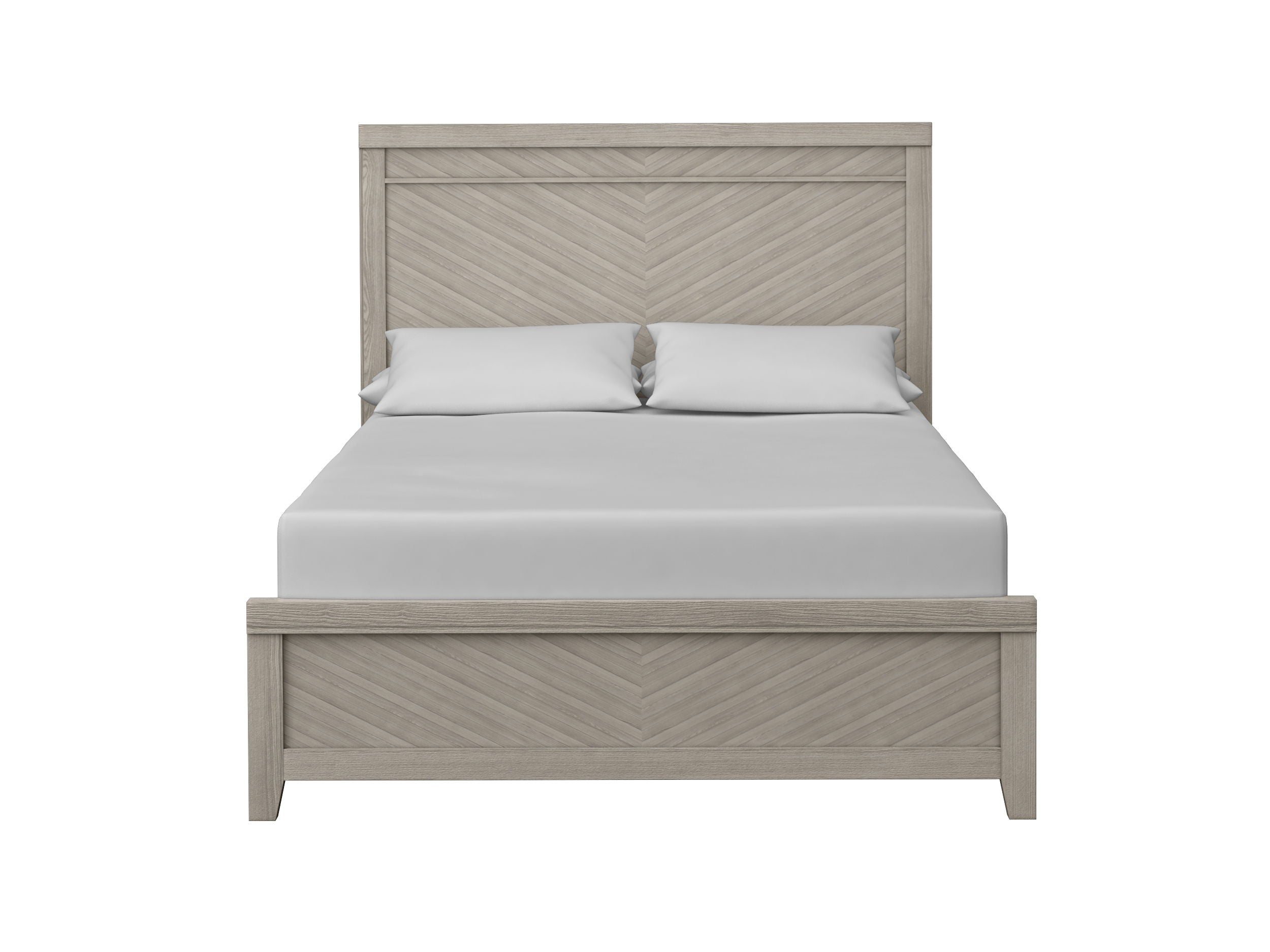 Queen Panel Bed - Light Gray