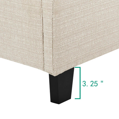 Queen Size Tufted Upholstered Platform Bed - Beige