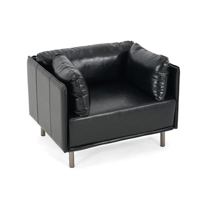 Vintage Lounge Chair With Polyester Upholstery - Black