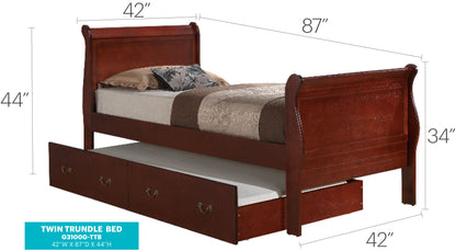 Twin Bed With Storage Classic - Cherry