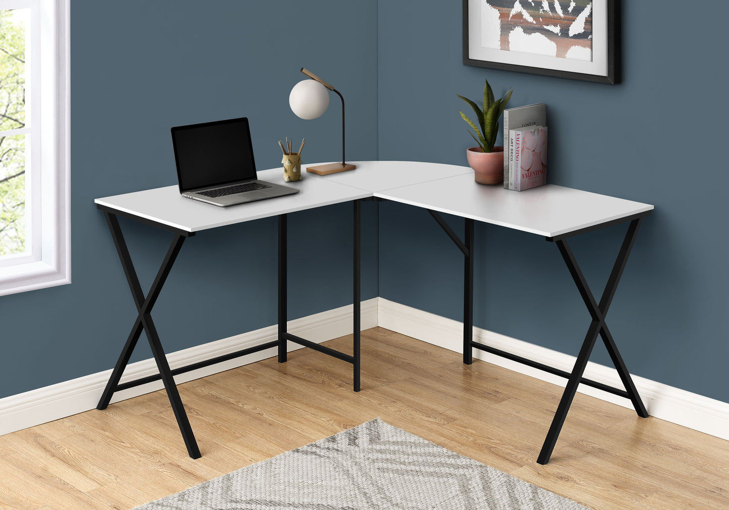 Computer Desk, Home Office, Corner, L Shape, Contemporary & Modern - White
