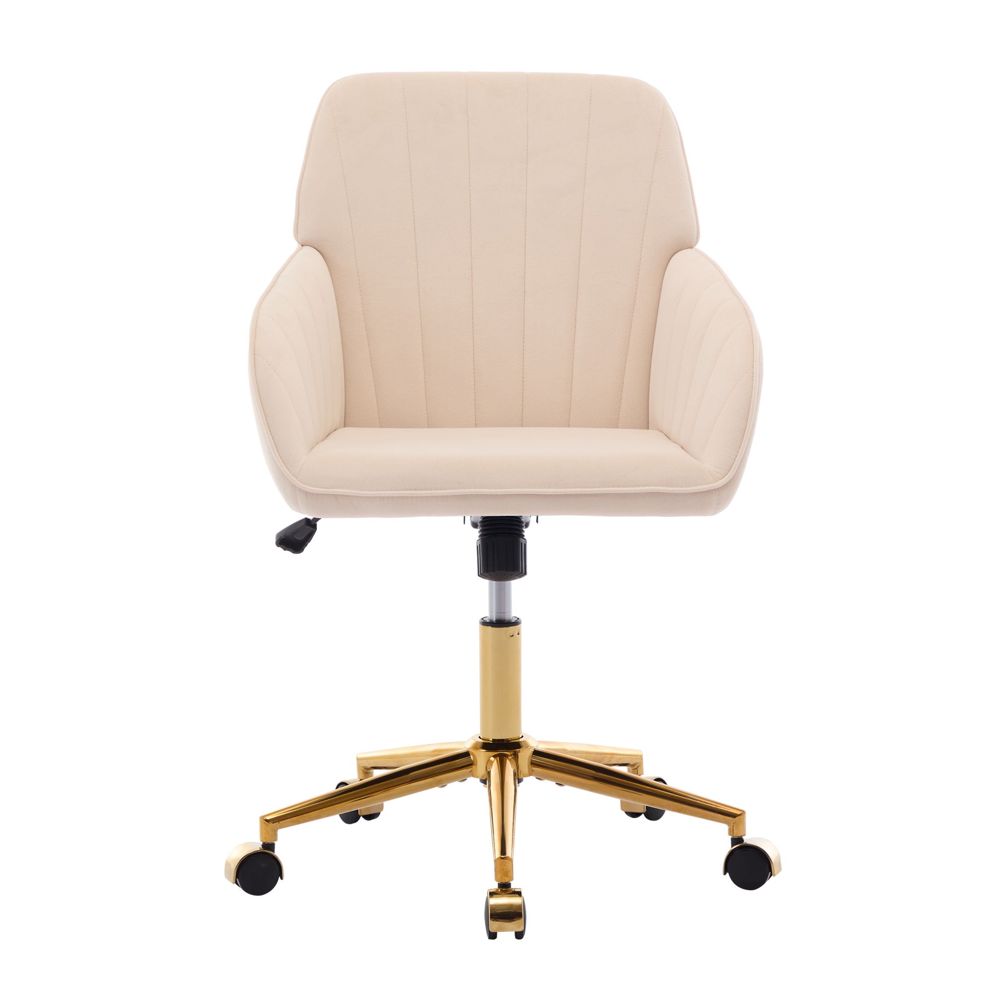 Ergonomic Office Chair With Swivel Function, Velvet, Comfortable For Long Sitting - Khaki