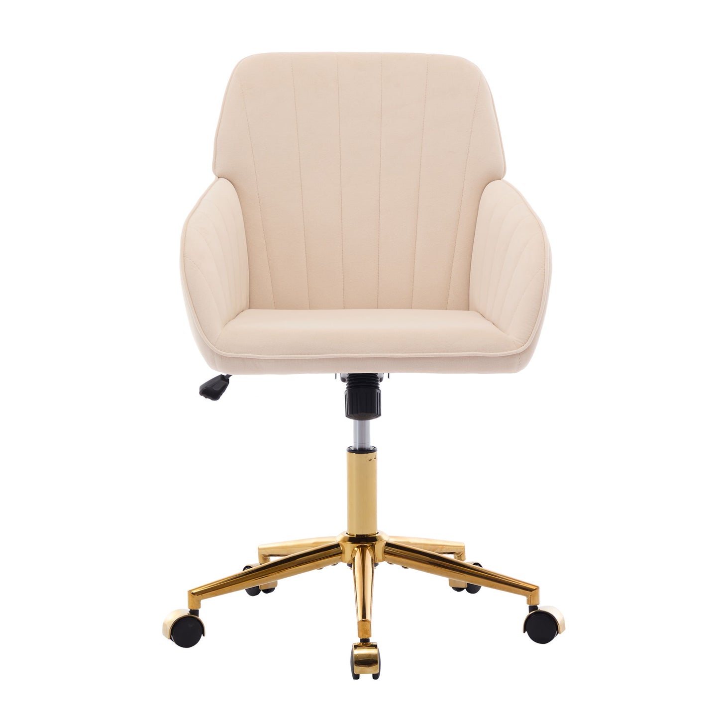 Ergonomic Office Chair With Swivel Function, Velvet, Comfortable For Long Sitting - Khaki