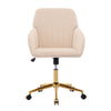 Ergonomic Office Chair With Swivel Function, Velvet, Comfortable For Long Sitting - Khaki