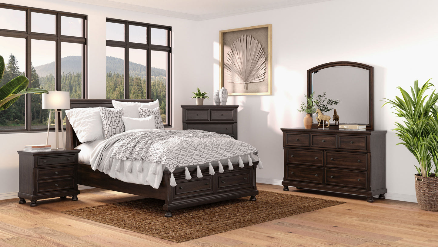 King Storage Bed Stylish - Cherry