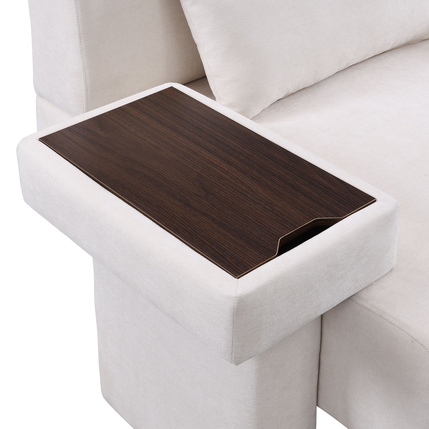 Modern Oversized Armchair, Wide Mid-Century Chair With Pillow Upholstered, Sturdy Wood Frame & Soft Cushion For Living Room - Beige