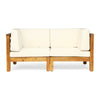 Oana - 2 Piece Loveseat Set With Acacia Wood Frame And Water Resistant Cushions - Beige