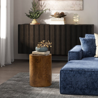 Nebula - Accent Pillar Side Table - Medium Brown