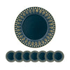 Polypropylene Charger Plate (Set of 8) - Blue / Gold