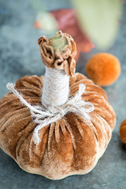 Pumpkin Ornament For Holiday Harvest Festival Fall Festival & Thanksgiving (Set of 6) - Brown Multi