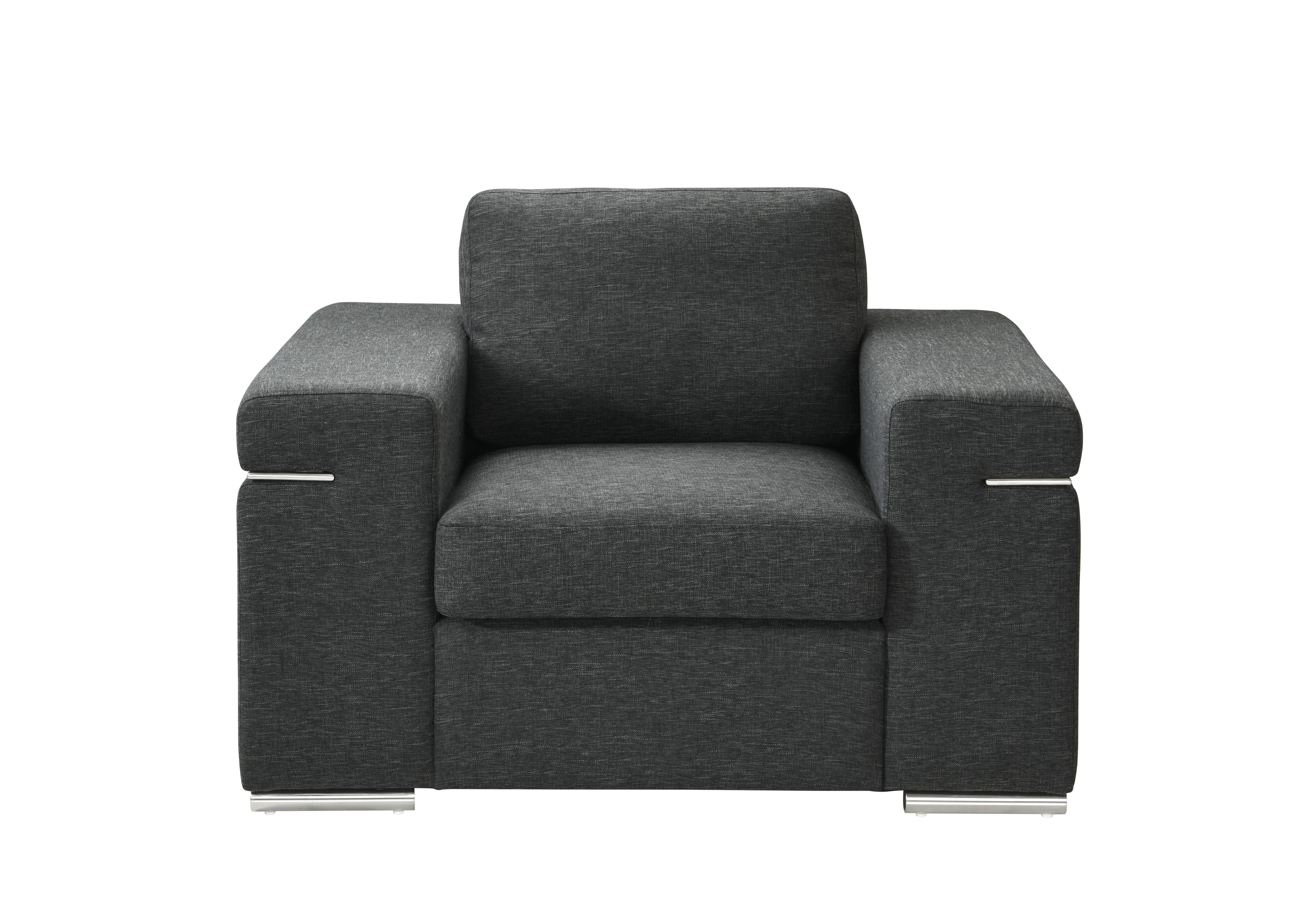 Gianna - Black Linen Fabric Arm Chair