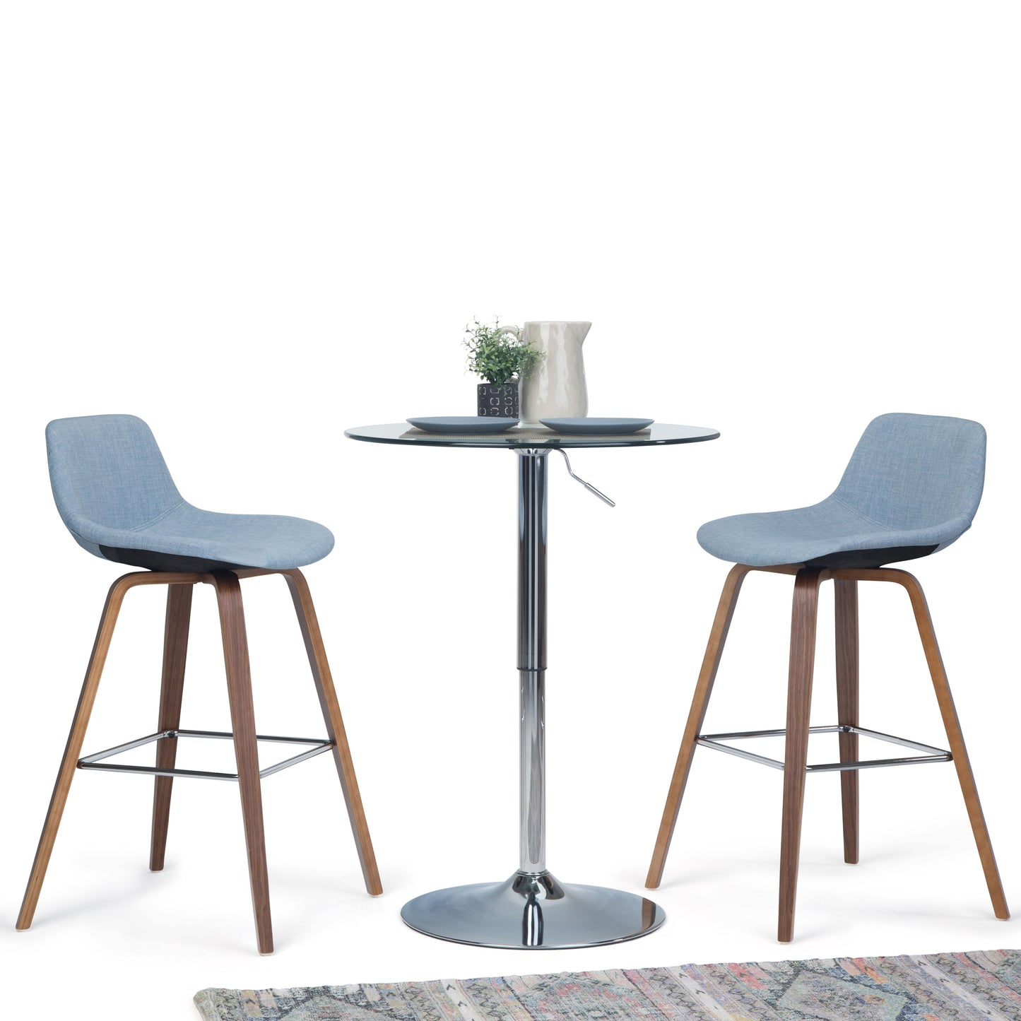 Randolph - Bentwood Counter / Bar Height Stool Upholstered (Set of 2) - Blue