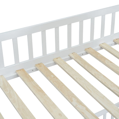 Twin Over Twin Bunk Bed With Changeable Table, Bunk Bed Turn Into Upper Bed And Down Desk - Pink