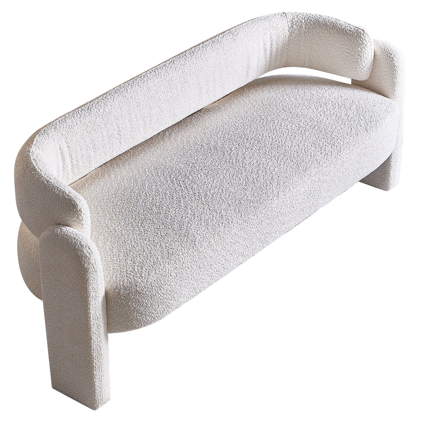 Boucle Upholstery Modern Sofa For Living Room - Beige