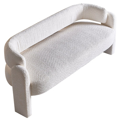 Boucle Upholstery Modern Sofa For Living Room - Beige