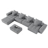 Modern Oversized Modular Sectional Sofa, Sparkling Chenille Fabric Soft Cushion Sofa With 8 Pillows, 8 Pieces Diy Combination Tufted Sofa, No Assembly Required - Gray