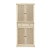 4 Door Storage Cabinet With 1 Drawer And 4 Adjustable Inner Shelves - Natural