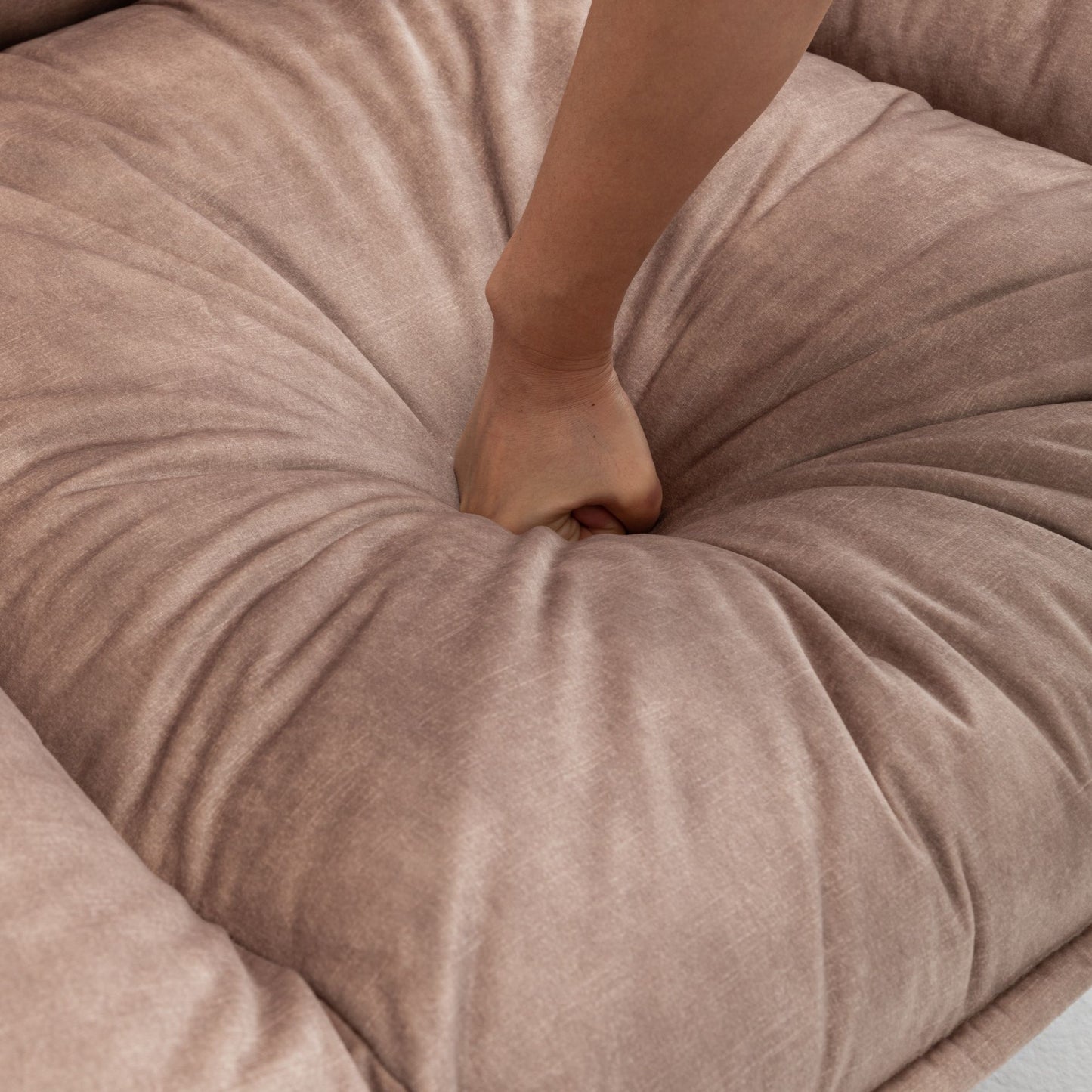 Modern Swivel Gliding Recliner Chair With Rocking Function And Phone Holder - Large Comfortable Reading Chair Stamped Velvet - Natural Brown