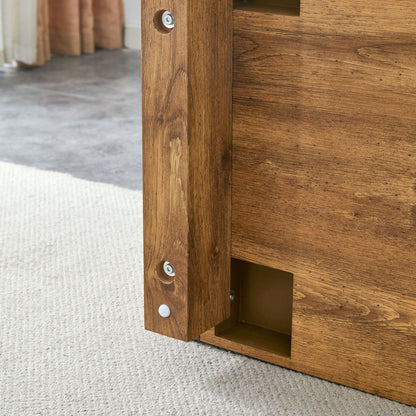Modern Minimalist Rectangular Coffee Table Measuring Embodies The Simple Charm Of Mid Century Aesthetics, Adding A Touch Of Elegance To Your Living Room - Natural Wood