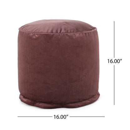 Shimon - Cylinder Pouf Ottoman Floor Cushion - Blush Pink
