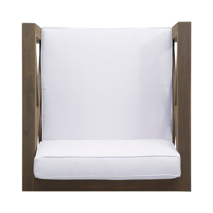 Brava - Modern Club Chair With Water Resistant Cushions - Gray / White