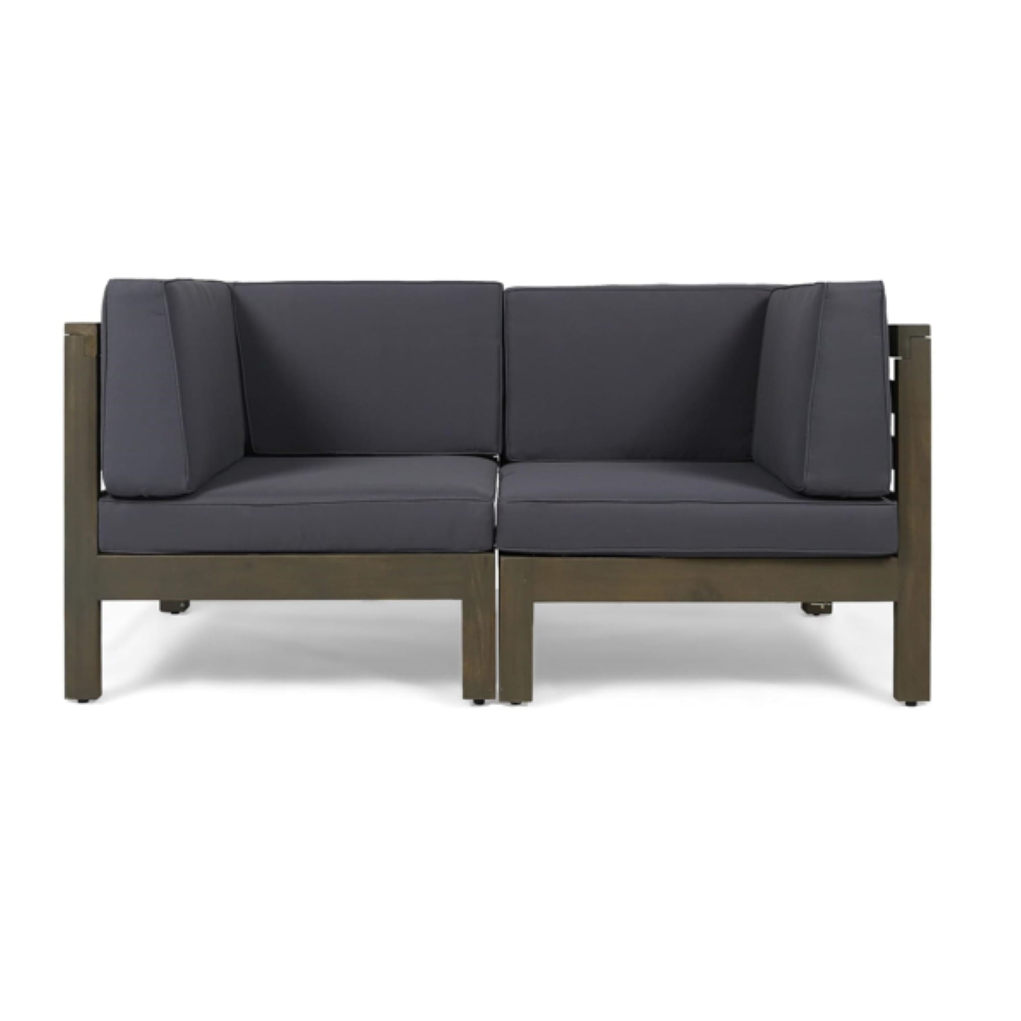 Oana - 2 Piece Loveseat Set With Water Resistant Cushions - Dark Gray