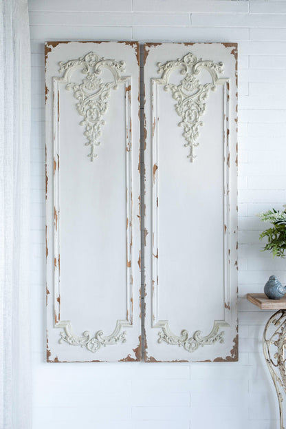 Large Wall Art Panel, Rectangle Wall Sculpture, Wall Decor For Living Room Dining Room Office Bedroom (Set of 3) - White