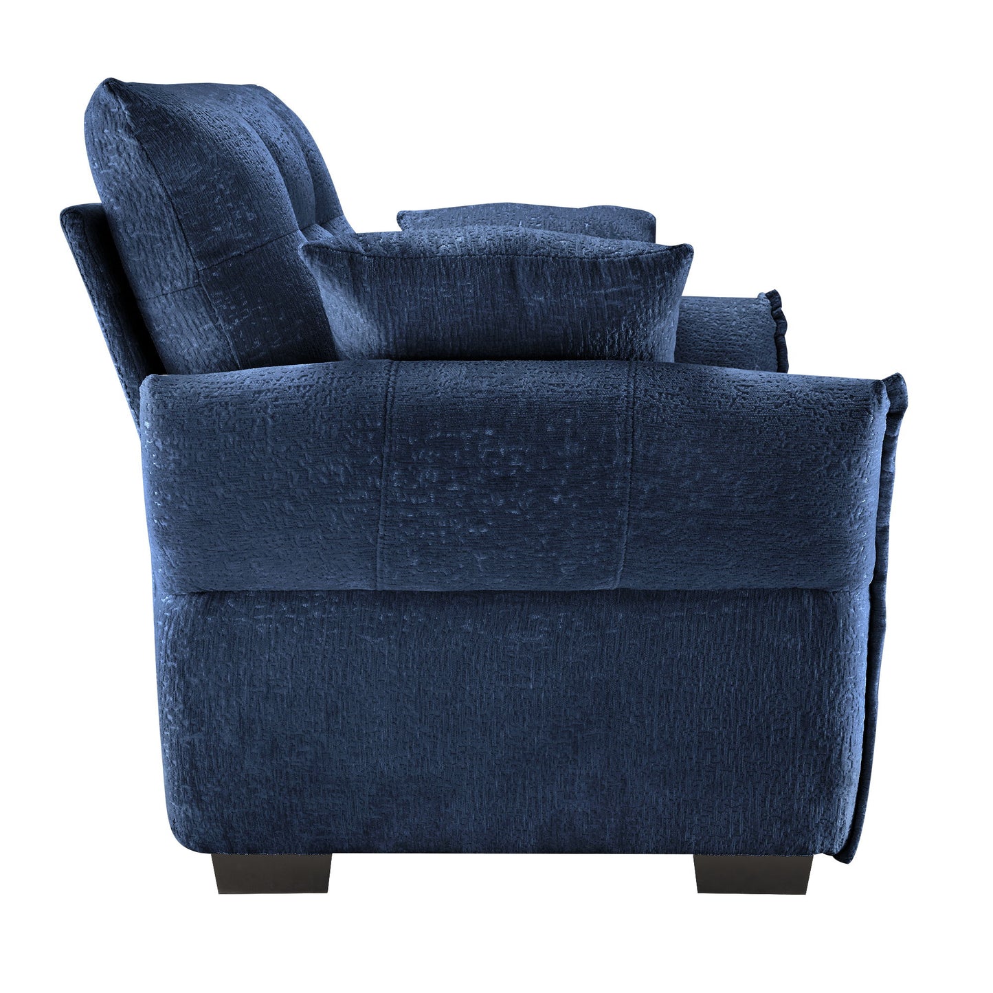 Modern Ergonomic Single Seater Sofa With High Resilience Support Cushions And Throw Pillows - Blue