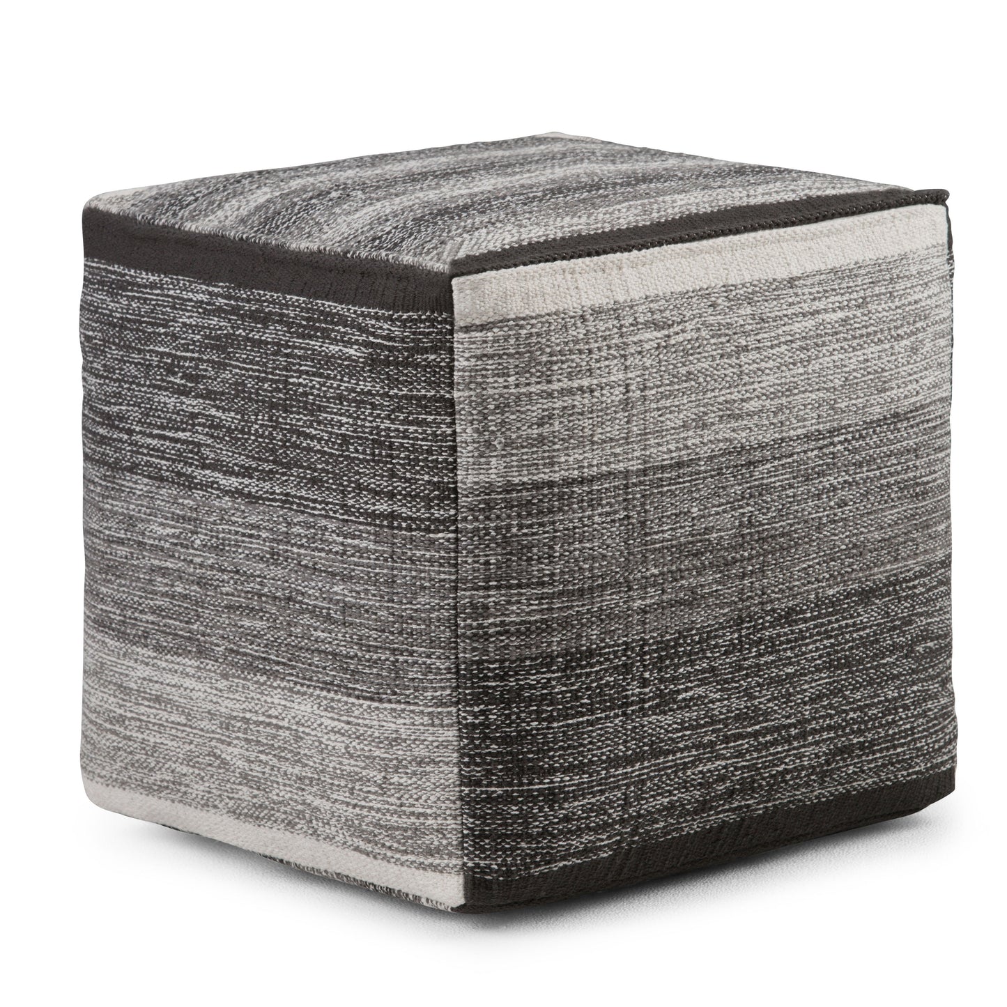 Naya - Cube Pouf - Patterned Gray Melange