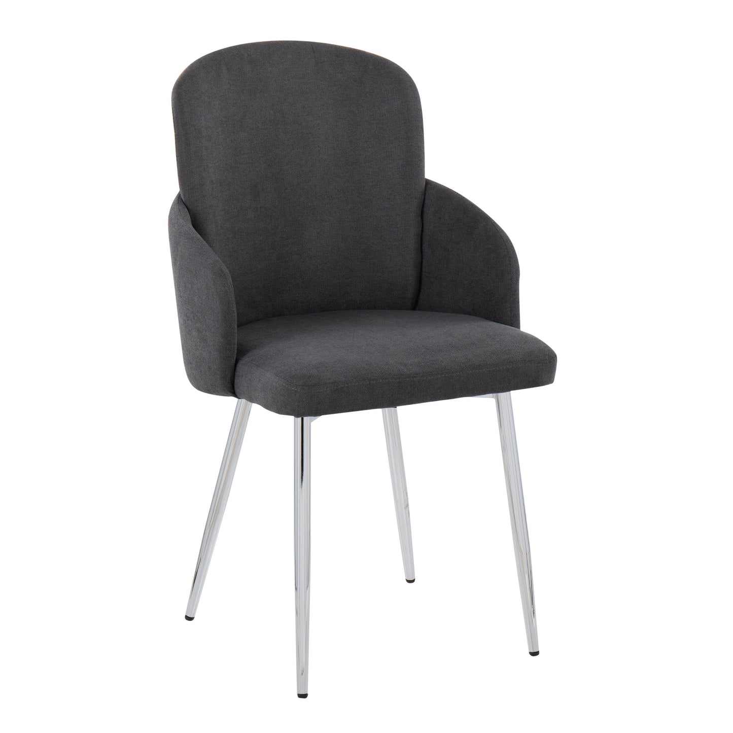 Dahlia - Contemporary Dining Chair (Set of 2) - Gray / Chrome