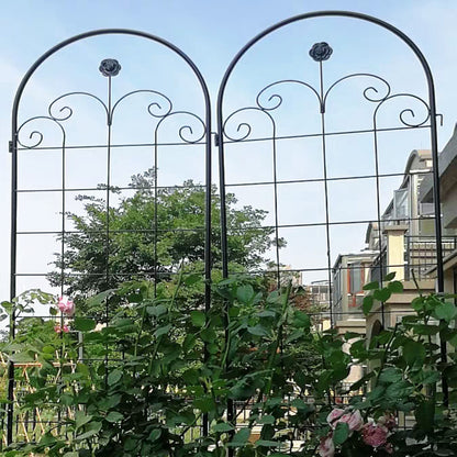 4 Pack Metal Garden Trellis For Climbing Plants Outdoor Rustproof Plant Support Rose Trellis Netting Trellis - Black